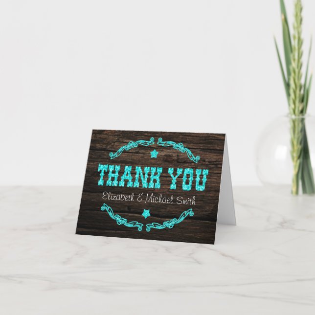 Rustic Country Western Star Carte de remerciements (Devant)