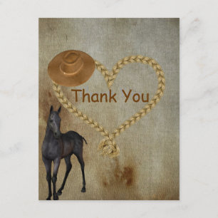 RUSTIC Country Western Thank You Card