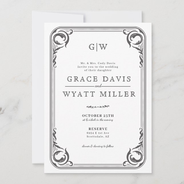 Rustic Country Western Wedding Invitation (Front)