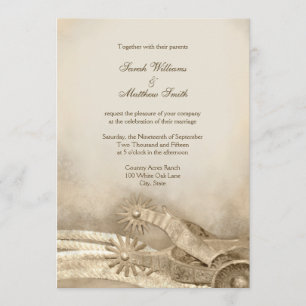Rustic Country Western Wedding Invitations