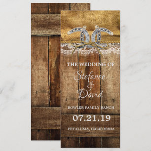 Rustic Country Western Wedding Program