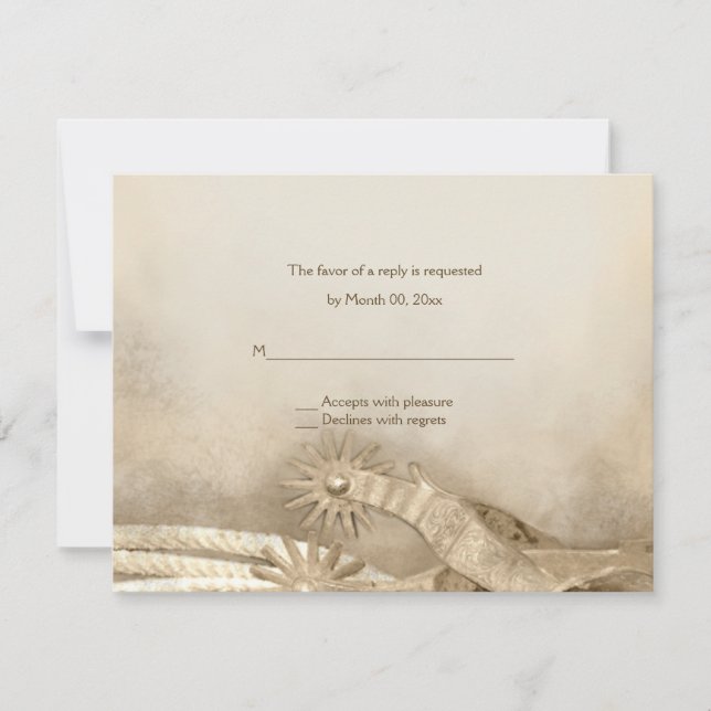 Rustic Country Western Wedding Reply Cards (Front)