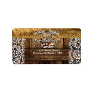 Rustic Country Western Wedding Return AddressLabel Label