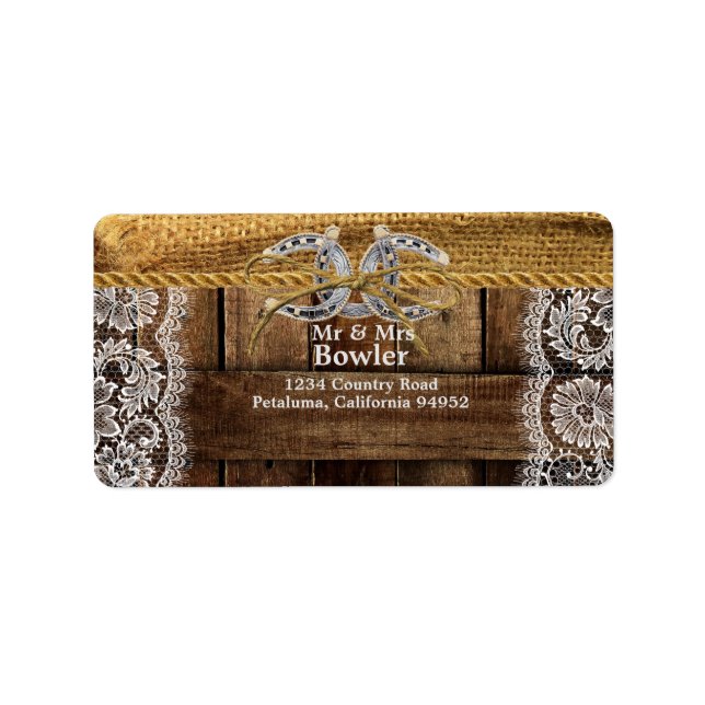 Rustic Country Western Wedding Return AddressLabel Label (Front)