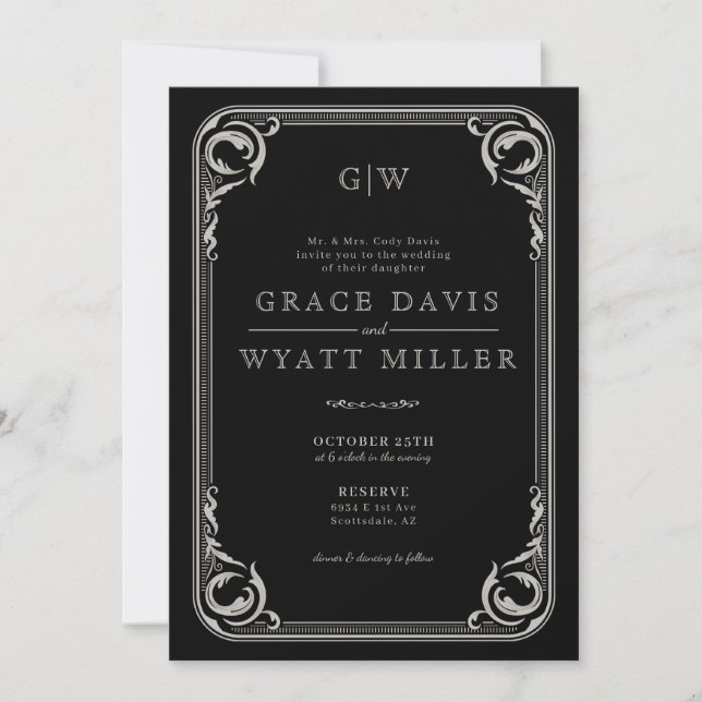  Rustic Country Western Wedding with Details  Invitation (Front)