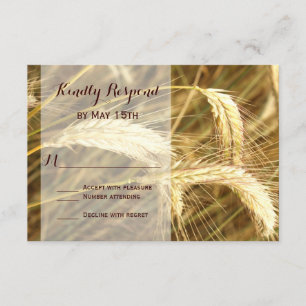 Rustic Country Wheat Field Farm Wedding RSVP Cards