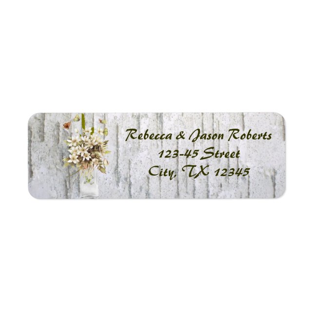 rustic country wildflower white birch wedding (Front)