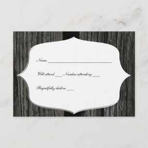 Rustic Country Wood Barn Door rsvp Card