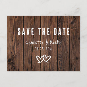 Rustic Country Wood Enregistrer la date Cartes pos