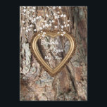Rustic Country, Wood Heart Frame, Wedding Advice, Advice Card<br><div class="desc">Very popular and trendy, wood, country rustic theme with carved golden heart frame for your names and date and small white flowers. Personalize text and font to your needs. Fun card for guests at your wedding reception. You can change "I thought" to "I Shouted", or "I Screamed", have fun with...</div>