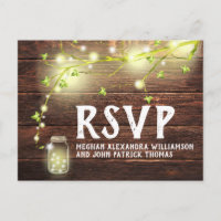 Rustic Country Wood Mason Jar String Lights RSVP