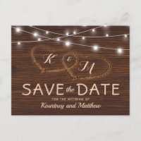 Rustic Country Wood Wedding Save the Date