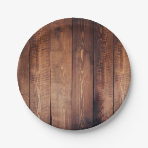 Rustic Country Wooden Planks Paper Plate