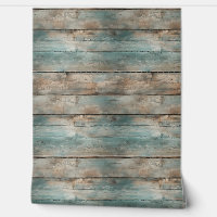 Rustic Country Worn Blue Wooden Fence Boards