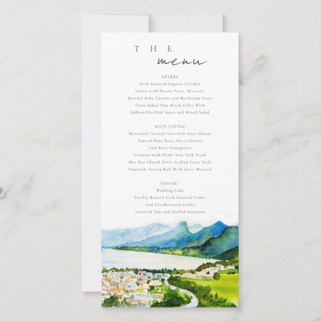Rustic Countryside Lake Village Carte de menu Mari (Devant)