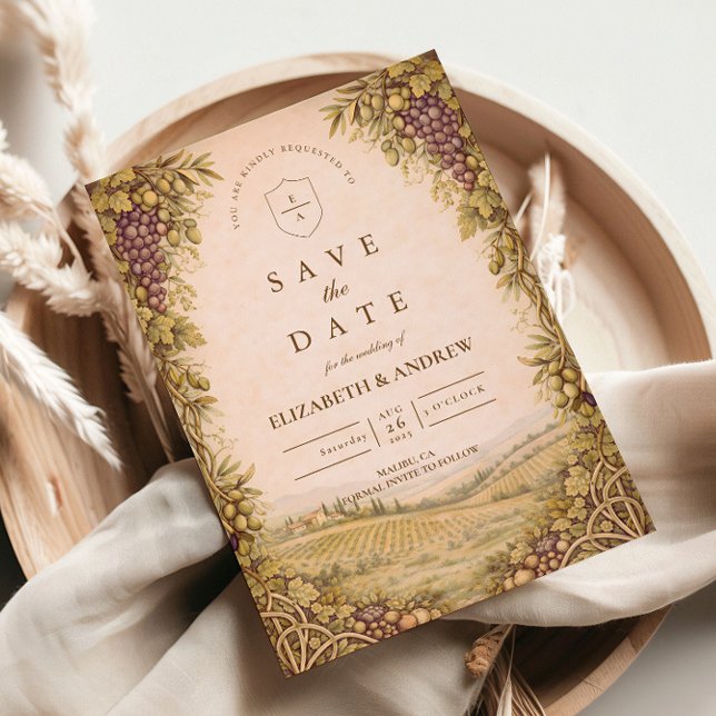 Rustic Countryside Vineyard Wedding Save The Date (Creator Uploaded)