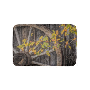 Rustic Countryside Wagon Wheel Bath Mat