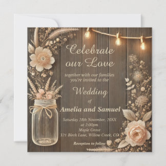 Rustic Countryside Wedding Invitation