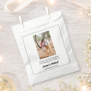 Rustic couple photo Thank You wedding Favour Bag
