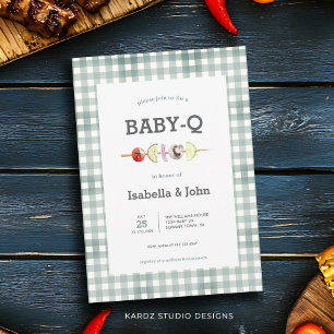 Rustic Couples Baby Q Barbecue Baby Shower Invitation