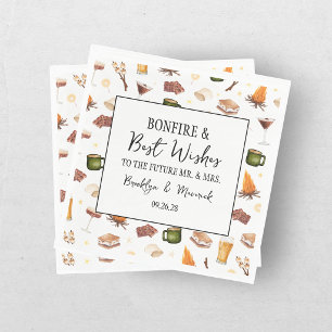 Rustic Couples Fall Bonfire Wedding Shower Napkin