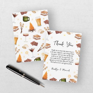 Rustic Couples Fall Bonfire Wedding Shower Thank You Card