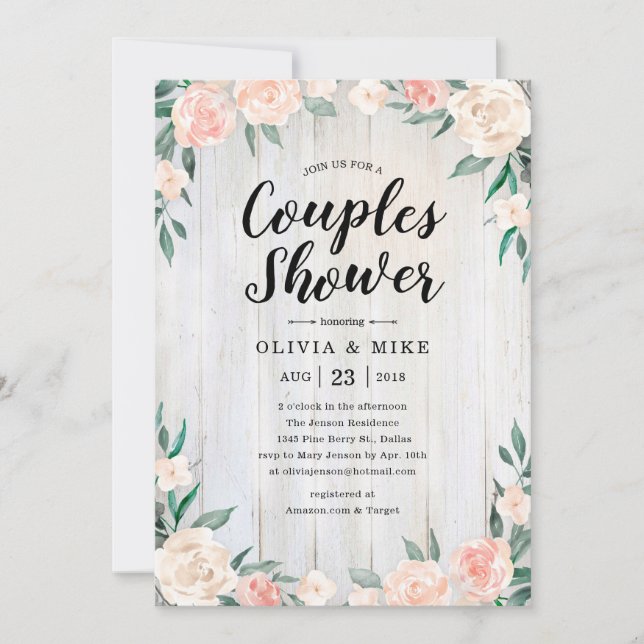 Rustic Couples Shower Invitations (Front)