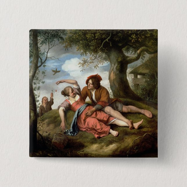 Rustic Courtship 2 Inch Square Button (Front)