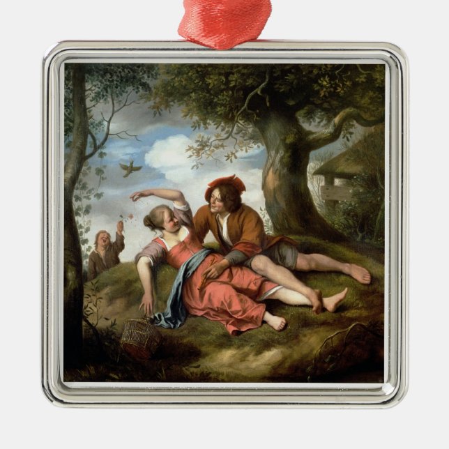 Rustic Courtship Metal Ornament (Front)