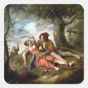 Rustic Courtship Square Sticker