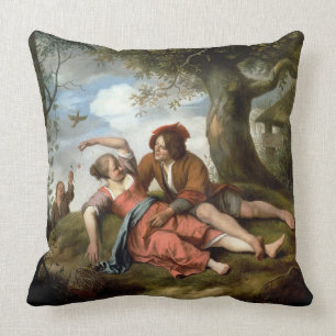 Rustic Courtship Throw Pillow