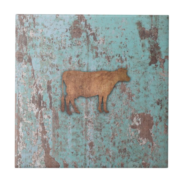 Rustic Cow 2 Tile (Front)