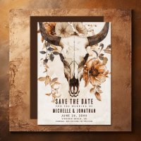 Rustic Cow Skull Floral Boho Western Wedding