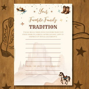 Rustic Cowboy Baby Shower Favorite Tradition Card