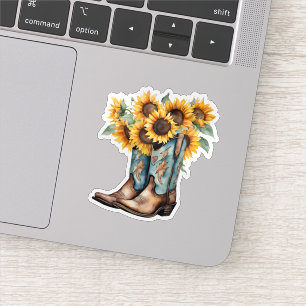 Rustic Cowboy Boots and Sunflowers Waterproof