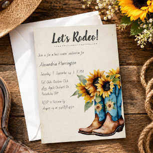 Rustic Cowboy Boots Birthday Party  Invitation