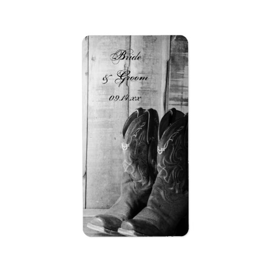 Rustic Cowboy Boots Country Wedding Favour Tag