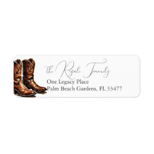 Rustic Cowboy Boots Return Address