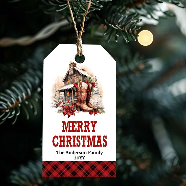 Rustic cowboy Christmas tag editable with custom (Rustic cowboy Christmas tag editable with custom)