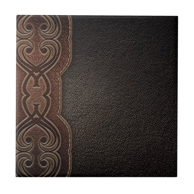 Rustic cowboy fashion brown western country tile (Front)