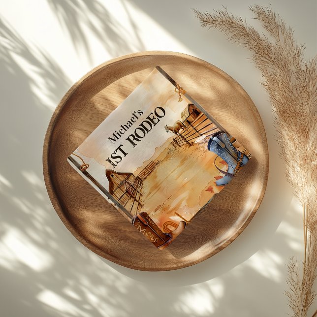 Rustic Cowboy Rodeo 1st Birthday Style Napkin (Creator Uploaded)