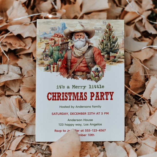 Rustic Cowboy Santa Western Christmas Party        Invitation (Creator Uploaded)