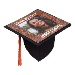 Rustic Cowboy Western Country Personalized Photo Graduation Cap Topper