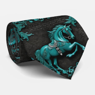 Rustic Cowboy Western Country Turquoise Horse  Tie