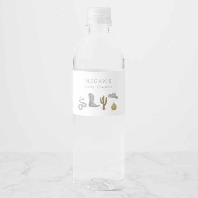 Rustic Cowboy Western Water Bottle Label (Front)