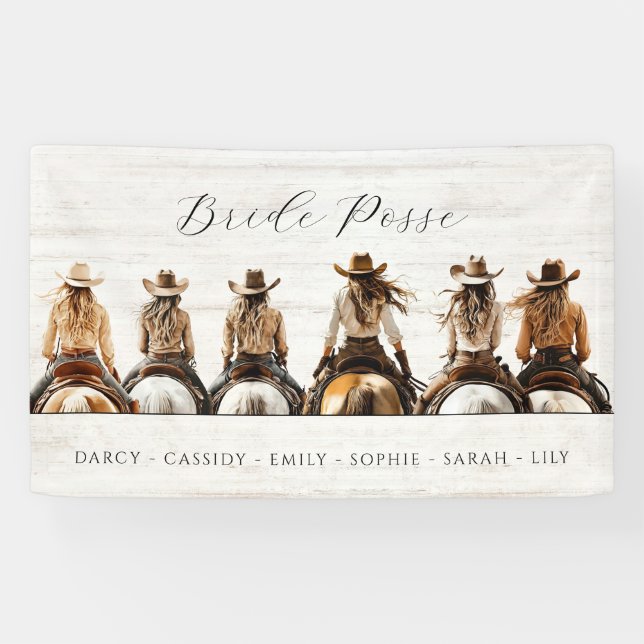 Rustic Cowgirl Bride Posse Bachelorette Party  Banner (Horizontal)