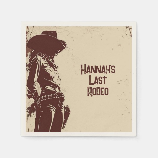 Rustic Cowgirl Western Party  Napkin (Front)