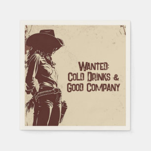 Rustic Cowgirl Western Party  Napkin