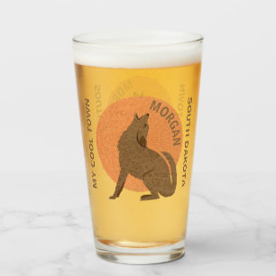 Rustic Coyote Faux Leather Cool Add Your State Glass