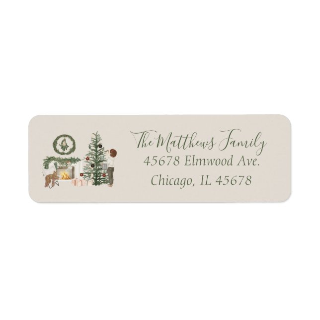 Rustic Cozy Christmas Watercolor Personalized (Front)